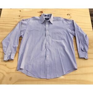 NAUTICA Button Down Classic Fit Dress Shirt Stripe‎ Men's White Blue Pink SZ. 17